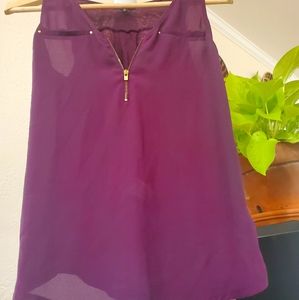 Express zip front tank top